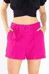 Short Dwz Linho Com Cinto Redondo Lisa