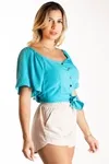 Cropped Dwz Amarracao Com Lastex Costas