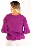 Blusa Dwz Manga Babado 3/4 Lisa