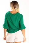 Blusa Dwz Manga Babado 3/4 Lisa