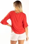 Blusa Dwz Manga Babado 3/4 Lisa