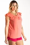 Blusa Dwz Lisa Manga Babado