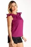 Blusa Dwz Lisa Manga Babado