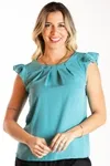 Blusa Dwz Lisa Manga Babado