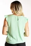Blusa Dwz Lisa Manga Babado