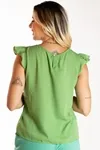 Blusa Dwz Lisa Manga Babado