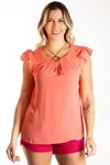 Blusa Dwz Lisa Manga Babado