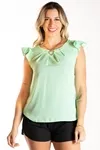 Blusa Dwz Lisa Manga Babado