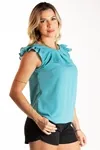 Blusa Dwz Lisa Manga Babado