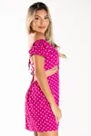 Vestido Dwz Poa Manga Curta