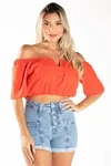 Cropped Dwz Ombro A Ombro Liso