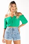 Cropped Dwz Ombro A Ombro Liso