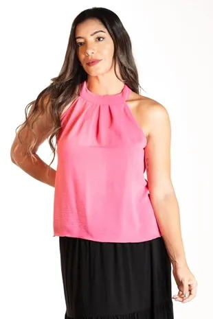Blusa Dwz Lisa Gola Alta Com Amarracao