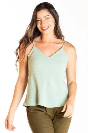 Blusa Dwz Alcas Finas Lisa De Crepe