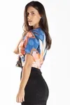 Cropped Dwz Estamp Manga Curta Com Amarr