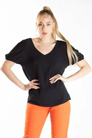 Blusa Dwz Manga Curta Com Elastico