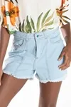 Short Dwz Jeans Claro Desfiado