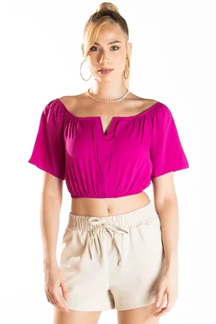 Cropped Dwz Ombro A Ombro Liso