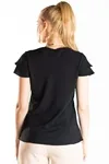 Blusa Dwz Manga Curta Lisa Com Babado