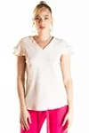 Blusa Dwz Manga Curta Lisa Com Babado