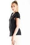 Blusa Dwz Manga Curta Lisa Com Babado