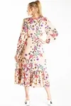 Vestido Dwz Com Manga Estampado Midi
