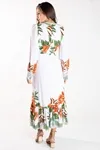 Vestido Dwz Mid Com Manga E Recortes