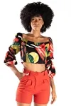 Cropped Dwz Manga Longa Com Elastico