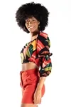 Cropped Dwz Manga Longa Com Elastico