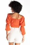 Cropped Dwz Manga Longa Com Elastico