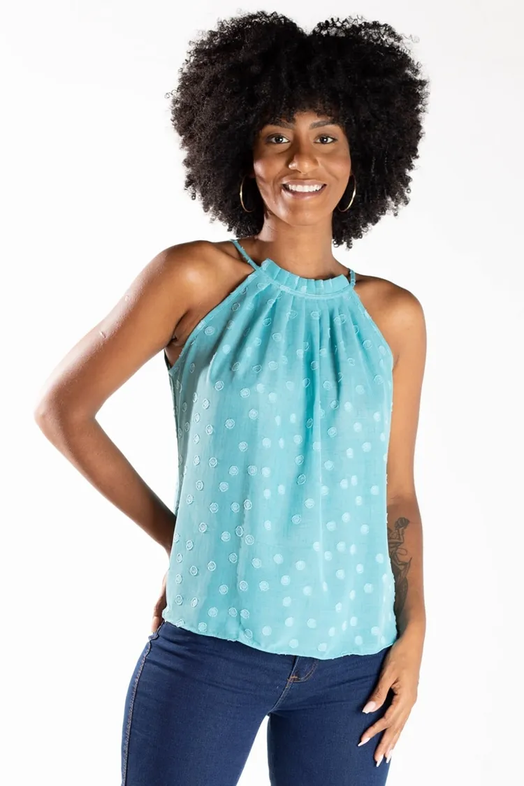 Blusa Dwz Plissada Em Crepe