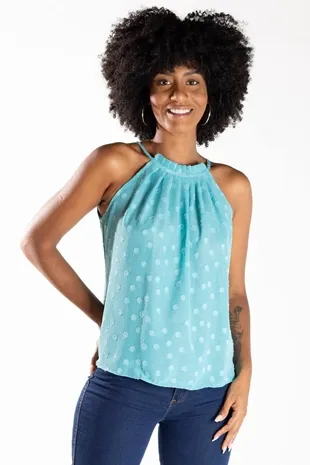 Blusa Dwz Plissada Em Crepe