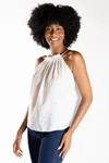 Blusa Dwz Plissada Em Crepe