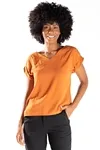 Blusa Dwz Lisa Decote V Manga Curta