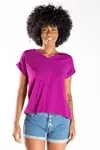 Blusa Dwz Lisa Decote V Manga Curta