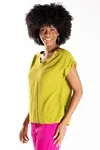 Blusa Dwz Lisa Decote V Manga Curta