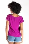 Blusa Dwz Lisa Decote V Manga Curta
