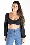 Cropped Dwz Com Bojo Manga Longa