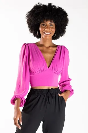 Cropped Dwz Manga Longa Com Bojo