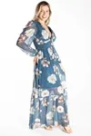Vestido Dwz Longo De Tule Animal