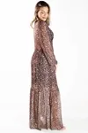 Vestido Dwz Longo De Tule Animal