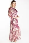 Vestido Dwz Longo De Tule Animal