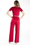 Conjunto Dwz Cropped E Calca Canelado