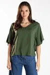 Blusa Dwz Lisa Meia Manga Gola V