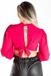 Cropped Dwz Manga 3/4 C Abertura Frontal