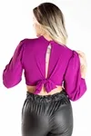 Cropped Dwz Manga 3/4 C Abertura Frontal