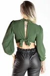 Cropped Dwz Manga 3/4 C Abertura Frontal