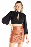 Cropped Dwz Manga 3/4 C Abertura Frontal