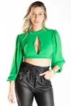 Cropped Dwz Manga 3/4 C Abertura Frontal