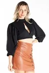 Cropped Dwz Manga 3/4 C Abertura Frontal